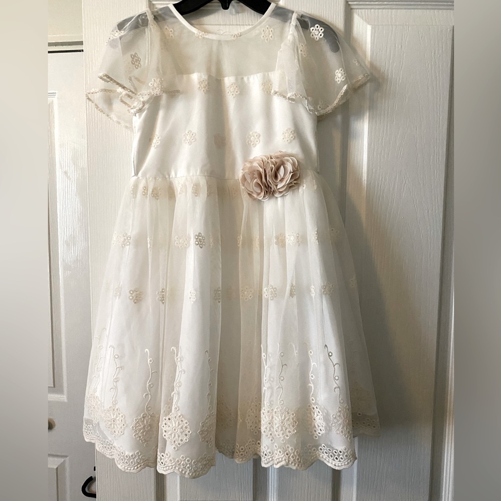 LAURA ASHLEY - CREAM & WHITE DRESS
